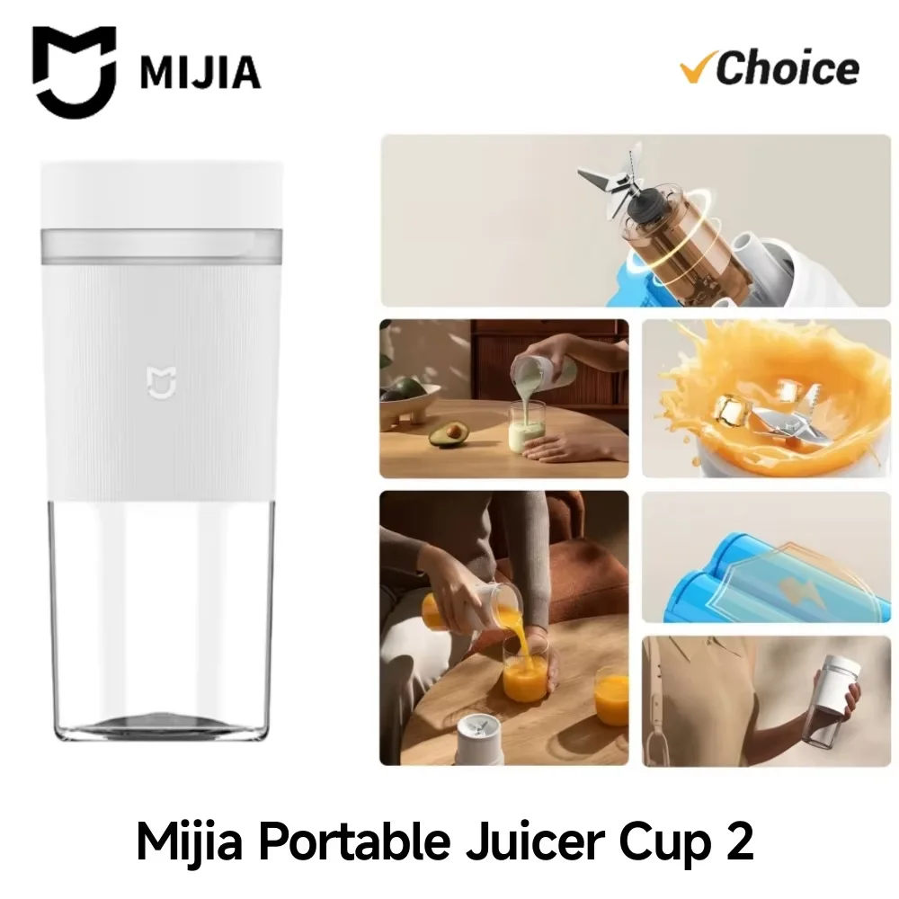 NEW MIJIA Portable Juicer Mixer 2 Electric Mini Blender Fruit Vegetables Quick Crushed ice Juicing Kitchen Food Processor -CN