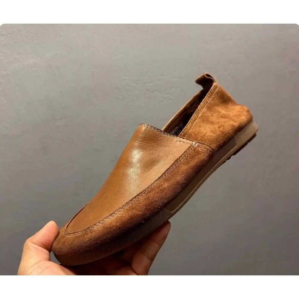 Handcrafted Brown Leather Suede Loafer – Premium Comfort, Classic Style for Gentlemen