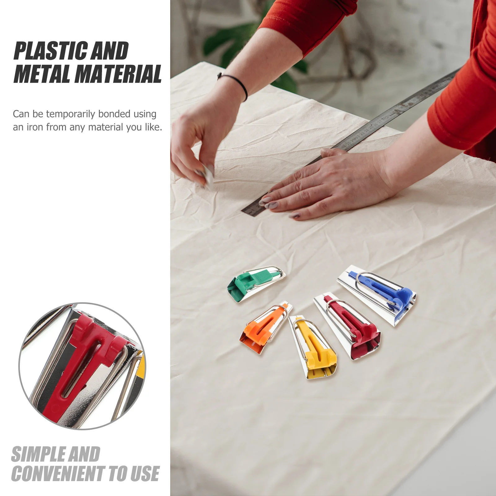 5 pçs 1 conjunto kit fabricante de viés de fita diy ferramenta de costura para tecido acolchoado trimmer rápido fácil econômico ferro-dobra perfeito