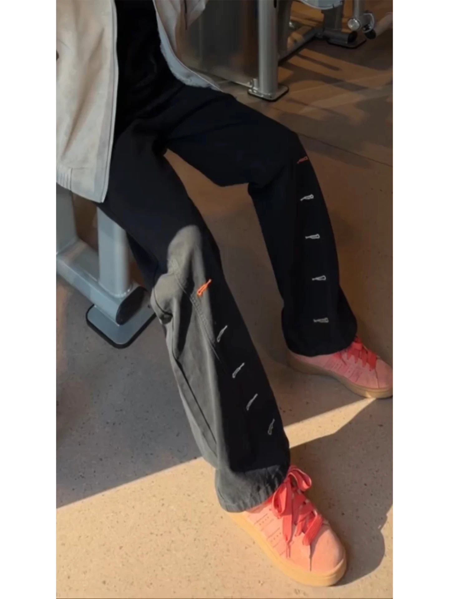 

Black Embroidered Knife Straight Leg Jeans Men's Autumn American High Street Vibe Design Sensation Flared Pants