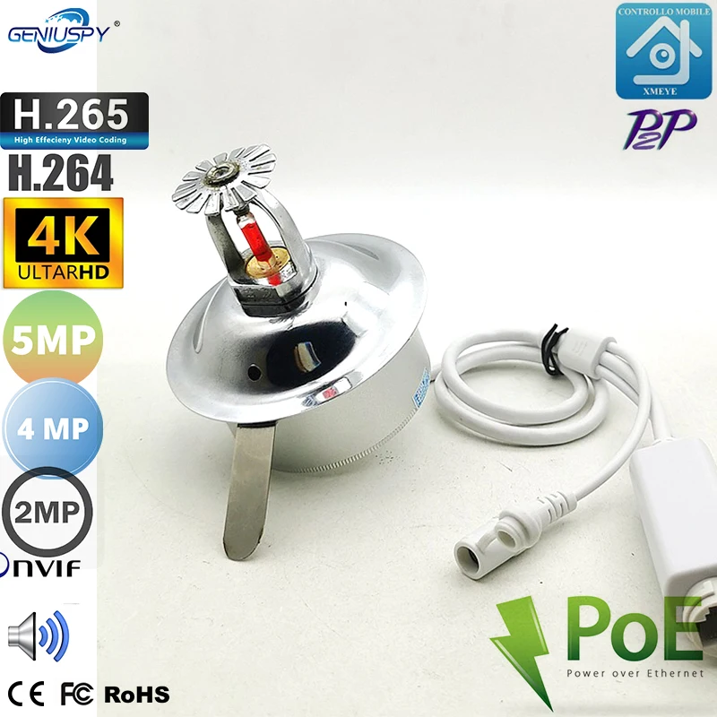 

CCTV Security Ceiling 2MP IMX307 4MP 5MP IMX3 8MP 4K Audio Covert Fire Sprinkler POE Mini ip camera H264 H265 P2P Xmeye ICSEE