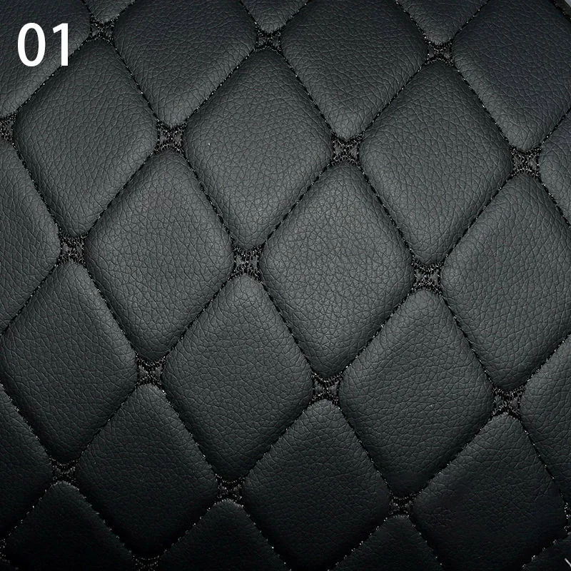 1m Multi Pattern Quilted Embroidered Composite Sponge PU Faux Leather Fabric for Car Seat Cushion Floor Mat Home Upholstery DIY