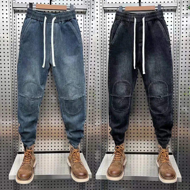 2023 Spring Autumn Men's Retro Jeans Stitching Patch Fashion Streetwear Outdoor Casual Trousers High -quality Brand Clothing