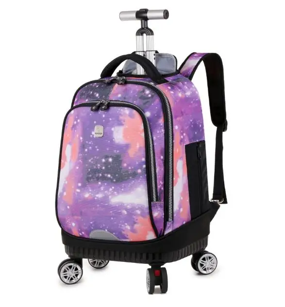 18 inch Rolling Backpack School Trolley Bags Laptop Travel Backpack with Wheels for Men Women Rolling School Wheeled Backpack