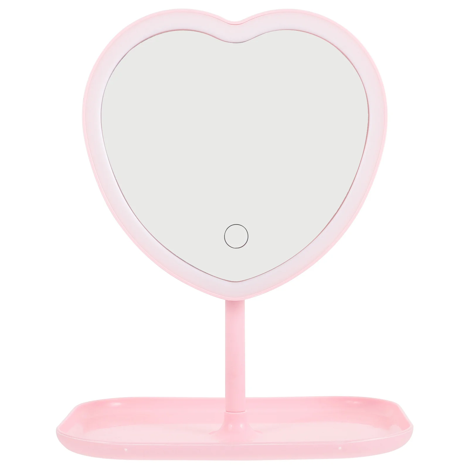 

Led Heart Makeup Mirror High Definition Lighted Table Vanity Mirror For Home Dorm Desktop Decoration Portable