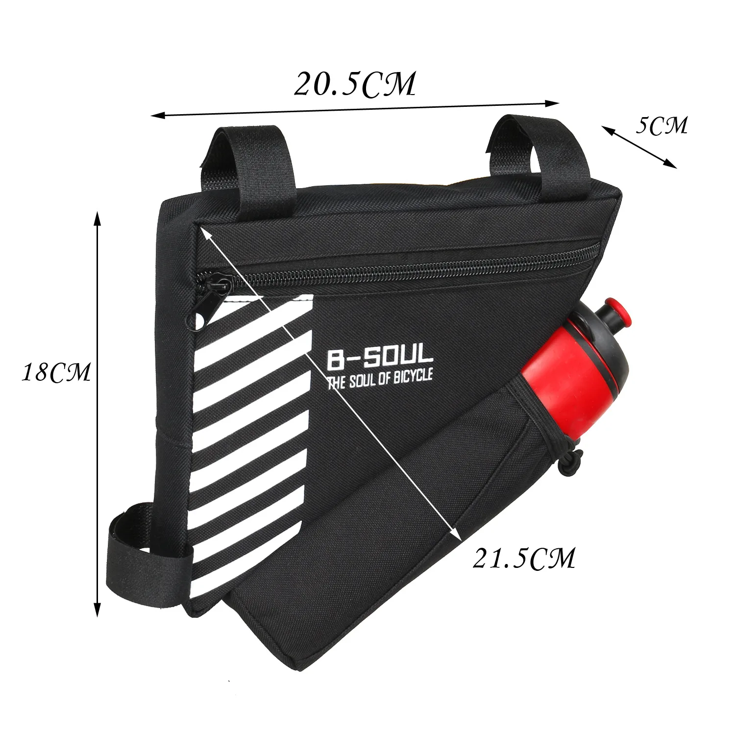 

1.5L Bicycle Triangle Bag with Water Bottle Holder MTB & Road Bike Cycling Frame Front Bag Repair Tools Storage Pouch