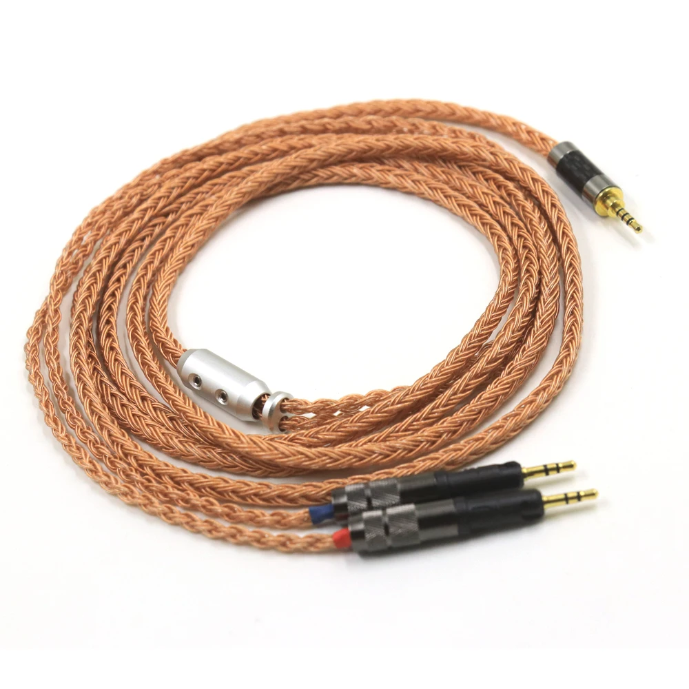 2.5mm 6.35mm XLR 4.4mm 16 Core OCC Copper Plated Braided Earphone Headphone Cable For Audio-Technica ATH-R70X