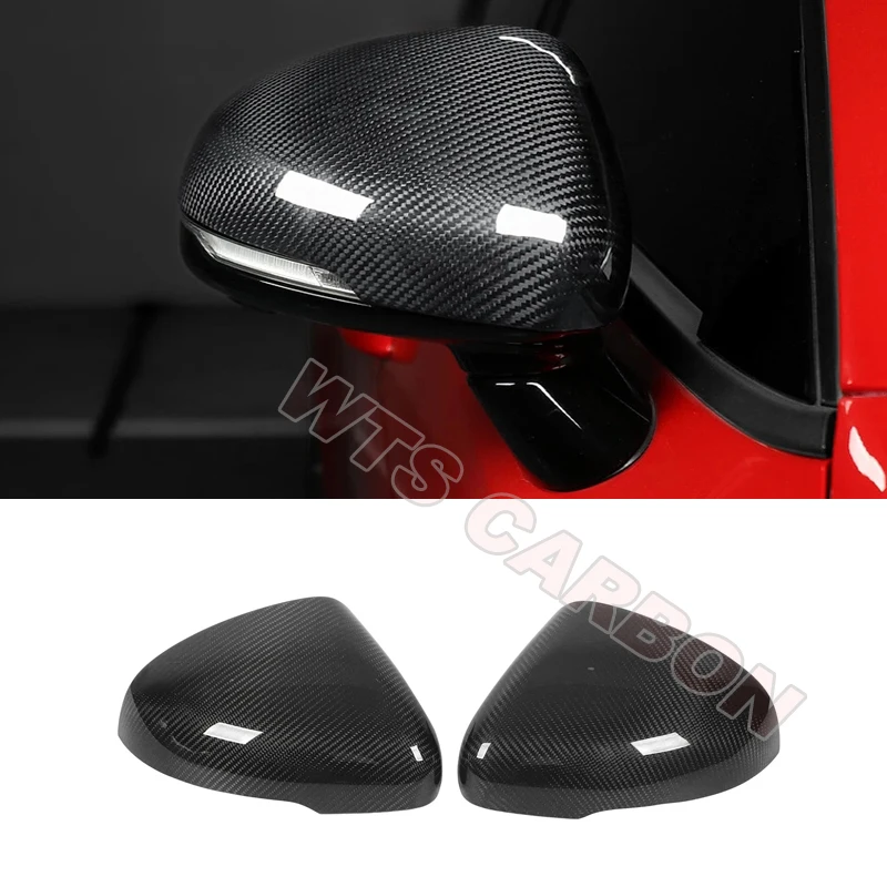 Dry Carbon Fiber Exterior Side Door Rearview Mirror Cover Trim For Kia Stinger 2018-2023