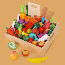 Wooden Transitional Home Magnetic Fruit And Vegetable Cutting Music Children's Puzzle Early Education Kitchen Toy