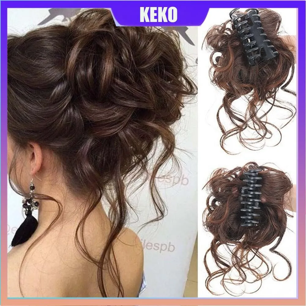 

Синтетический хвост, натуральный пушистый кисточкой, вьющийся парик с шариковым захватом, женский имитационный хвост, наращивание на клипсе, коричневый, черный