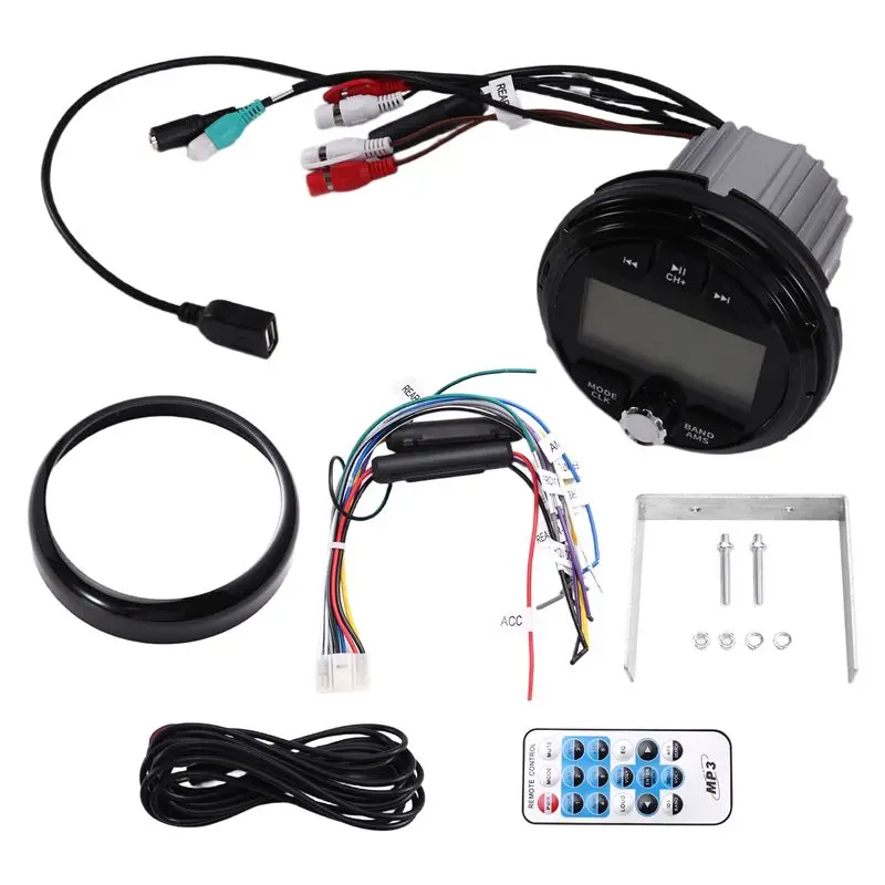A82M-Audio Cart MP3 Player For RV Stereo For Motor Home Yacht Gauge ATV UTV Marine Waterproof Boat Radio Player Bluetooth FM AM