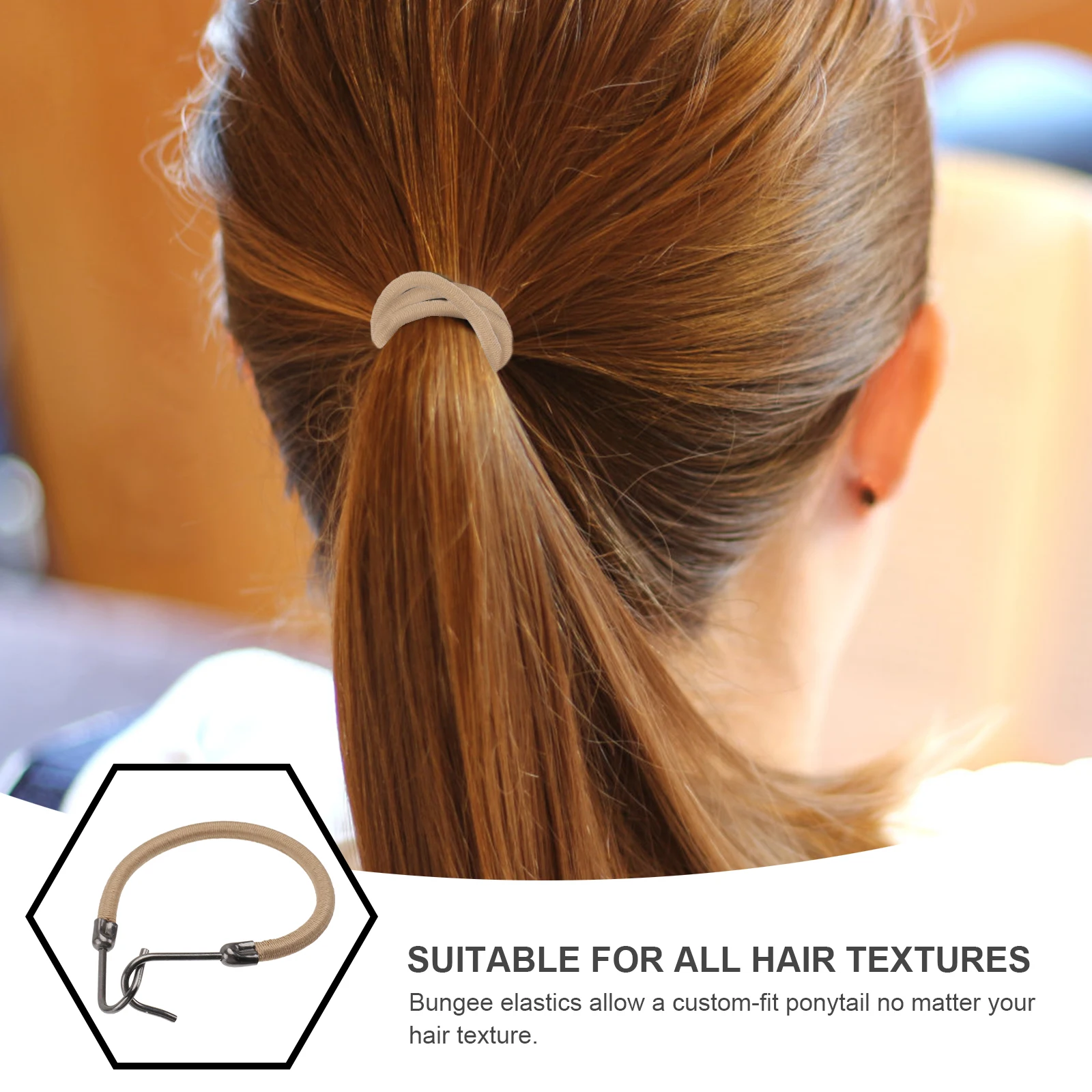 

20pcs Ponytail Hooks Hair Bungee Bands -Free No Pull Wrap Unwrap Styling Tool For Braids Half Knots Natural Ponytail