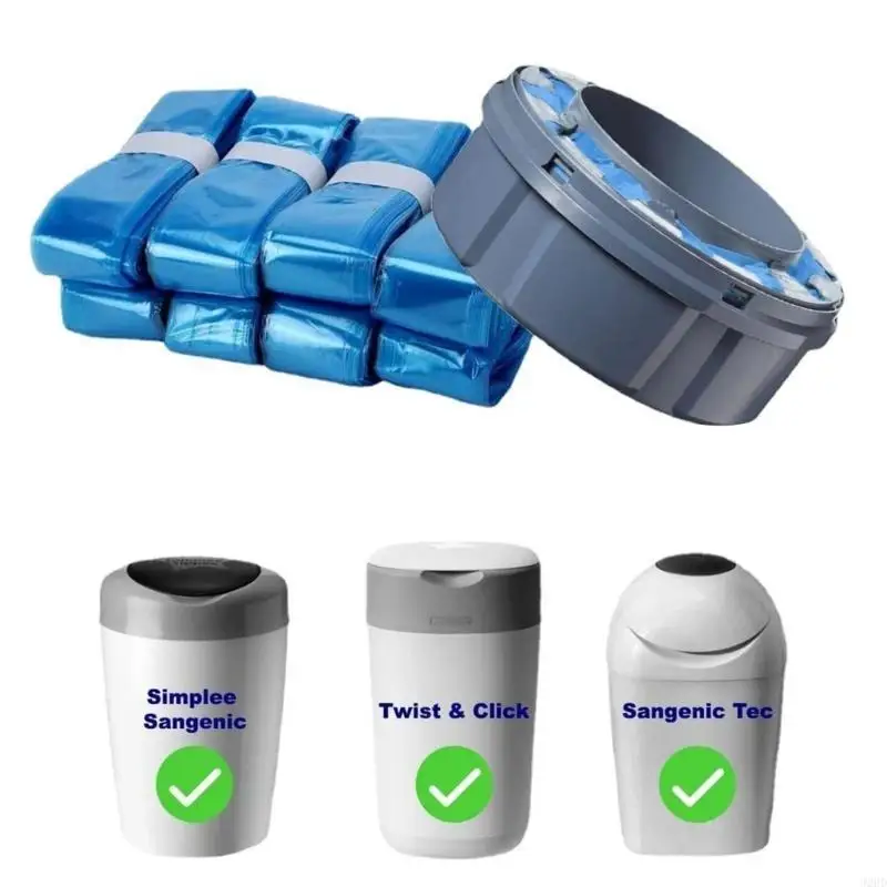 J2HD 8pcs Nursery Freshing Diaper Pail Refills Diaper Garbage Bag Refills Baby Diaper Pail Refill Cartridges Easy to Use view 2