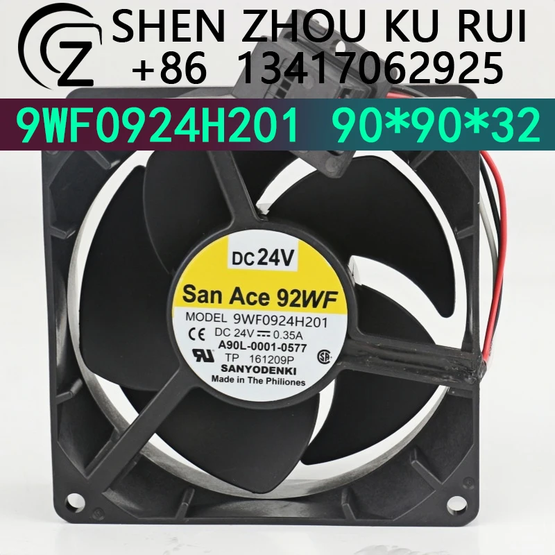 

Original Sanyo 24V 0.35A 9032 9CM ball bearing three-wire Frequency changer 9WF0924H201 Coolinfan