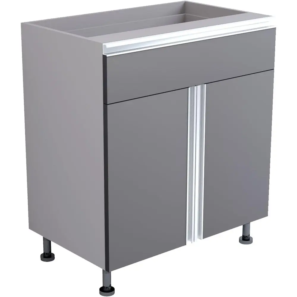 

30 Heavy-Duty Plywood Storage Cabinet with Adjustable Legs, Soft-Close Doors, Integrated Handles, and Tool Organizer