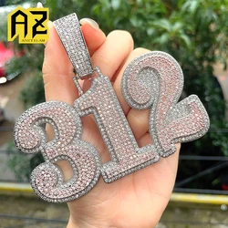 50mm High Customized Name Letters Iced Out Pendant Necklaces For Men Women Bling Zircon Necklace Hip Hop Jewelry Free Shipping