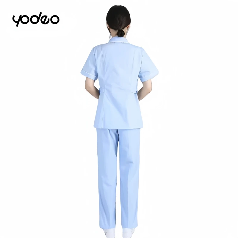 Autumn winter thick nurse uniform long sleeved suit lotus leaf collar pink coat pet grooming clinic nursing uniform work uniform