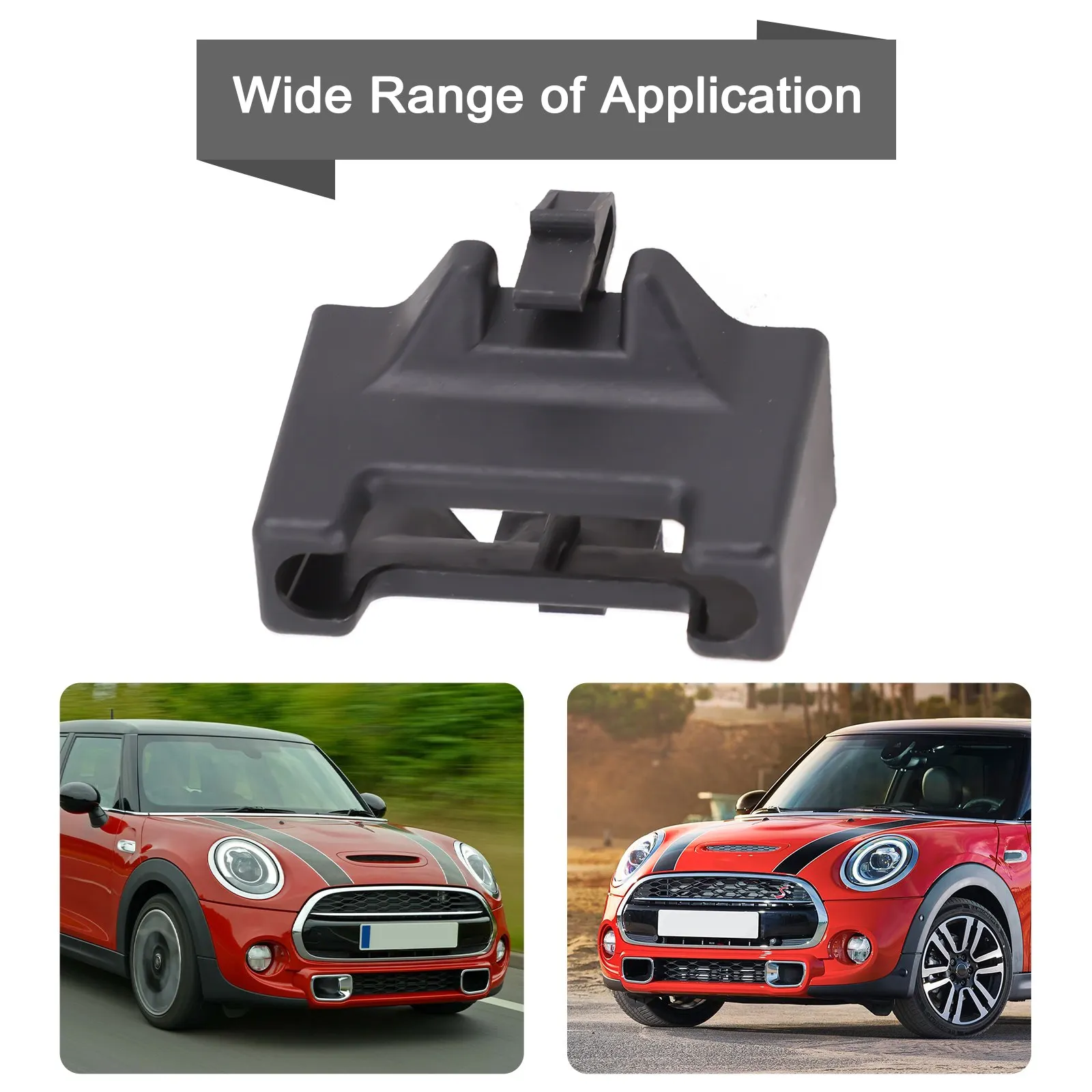 1pc Bonnet Hood Lock Anti-Tamper Shield For Bmw For Mini F55-F57 51237300579 Front Hood Anti-twist Device Black Plastic