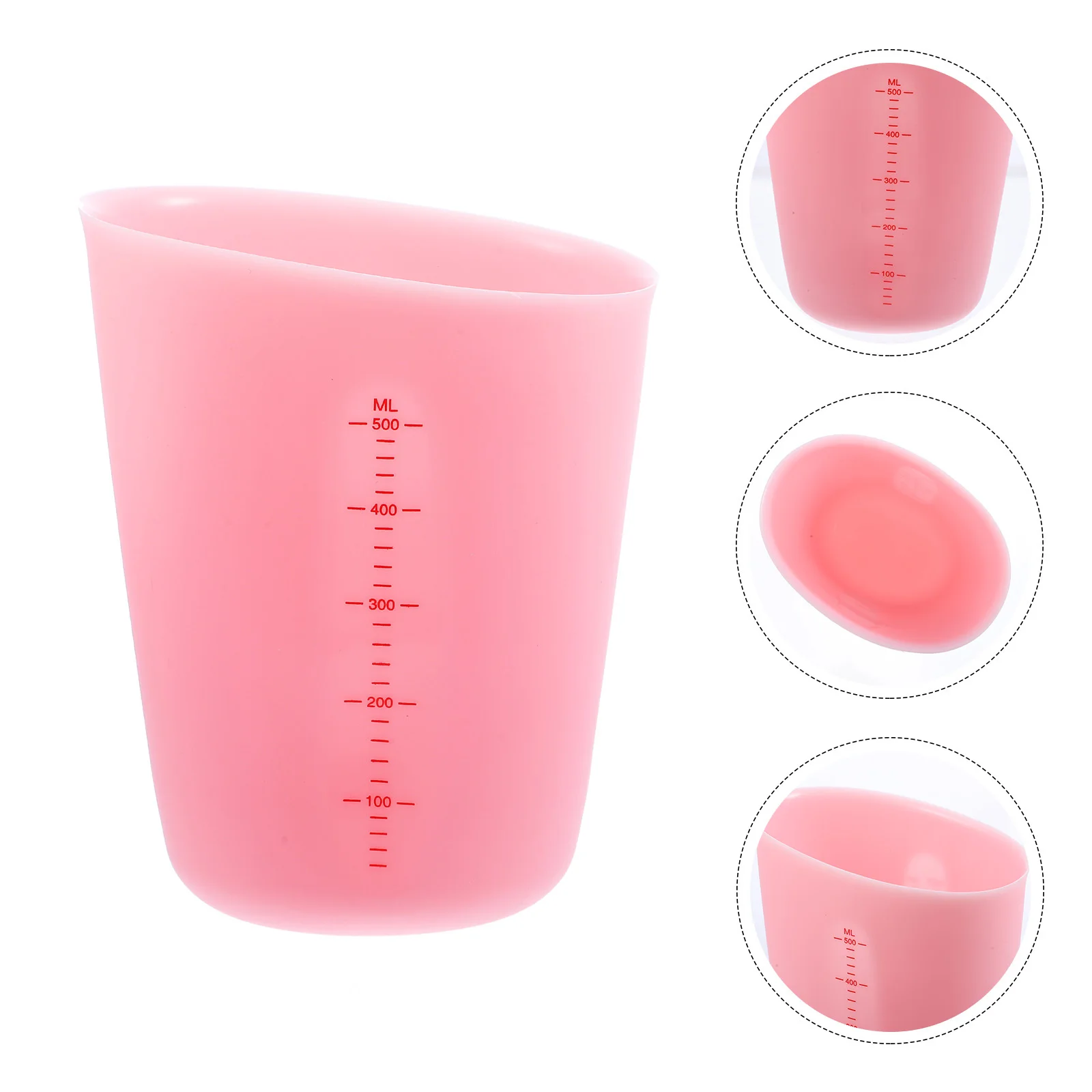 

Silicone Cup With Graduated Scale Non-Slip Handle For Kitchen Baking Cooking Liquid Milk Soy Juice Lightweight Measuring