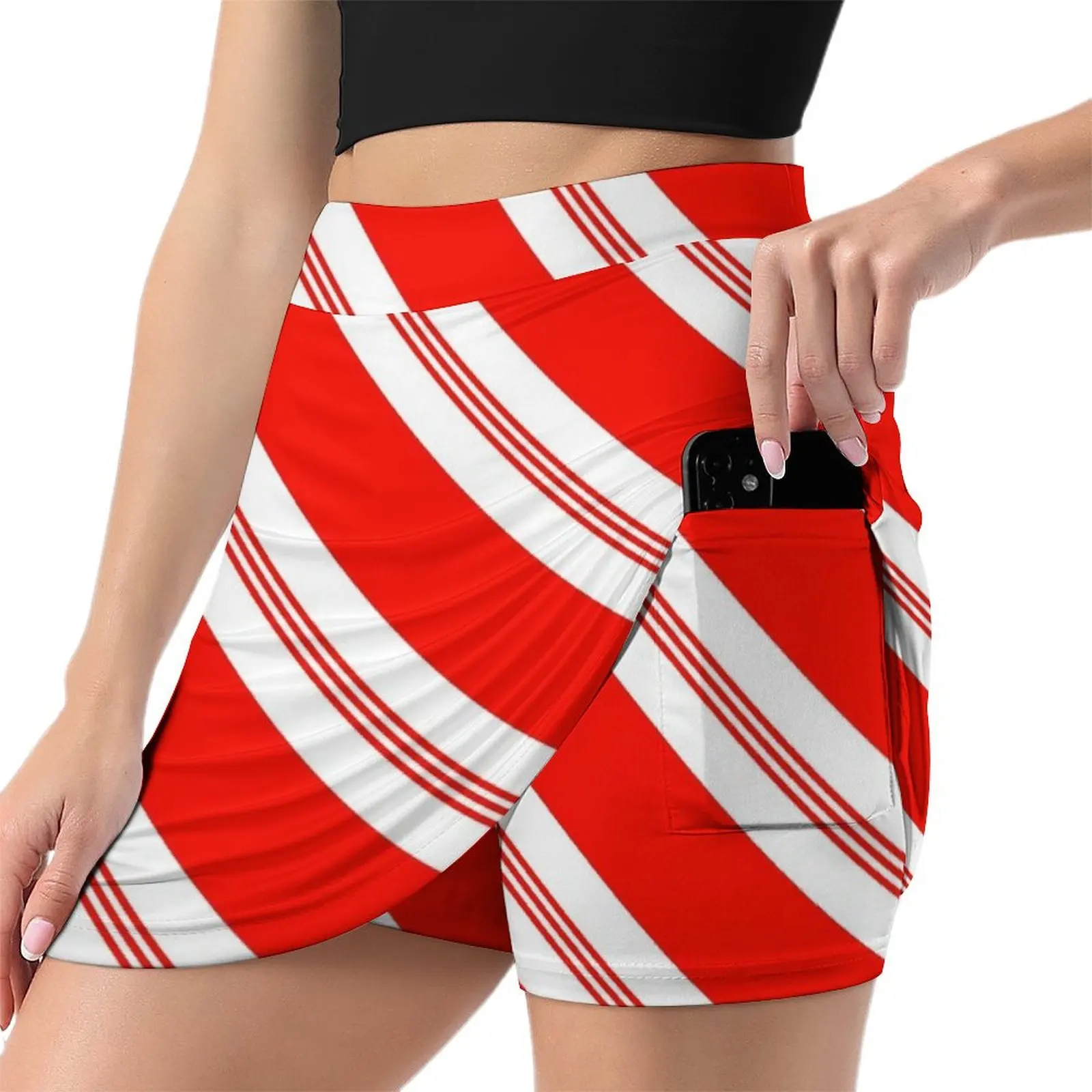 Candy Cane Mini Skirt Evening dresses night club women Kawaii micro mini skirt extreme