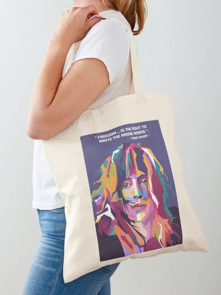 

Abstract patti punkrocker smith in wpap Tote Bag cute pouch bag Eco bag Cloth custom tote