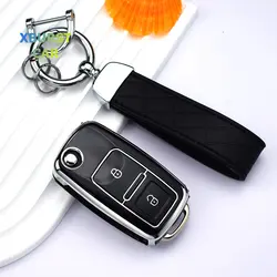 2/3Button Shell For Volkswagen VW Passat B5 B6 B7 Golf POLO Tiguan EOS Scirocco Jetta MK6 Octavia TPU Car Remote Key Case Cover