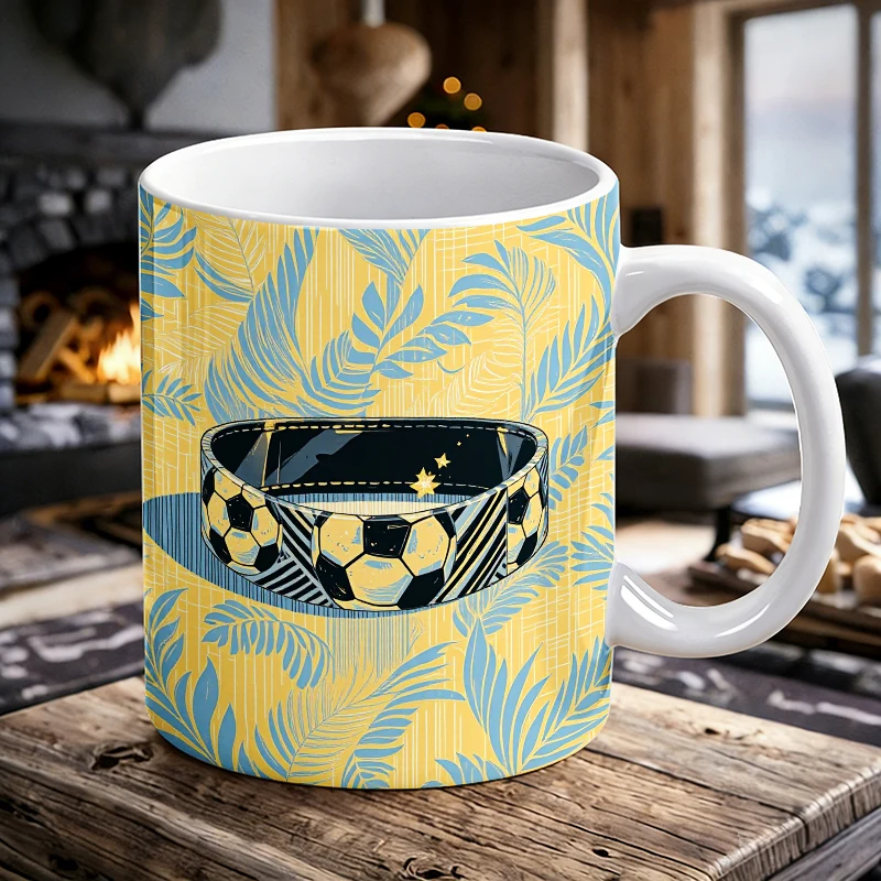 

Soccer-Inspired Key Button Printed Pattern Mug with a bottle opener function of 2026 Major Football Event