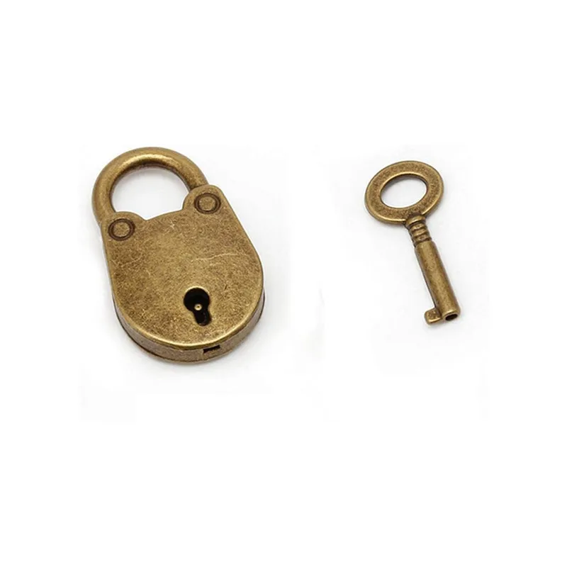 Mini Lock Box Padlock with Key Stationery Diary Vintage Padlock Jewelry Box Small Lock