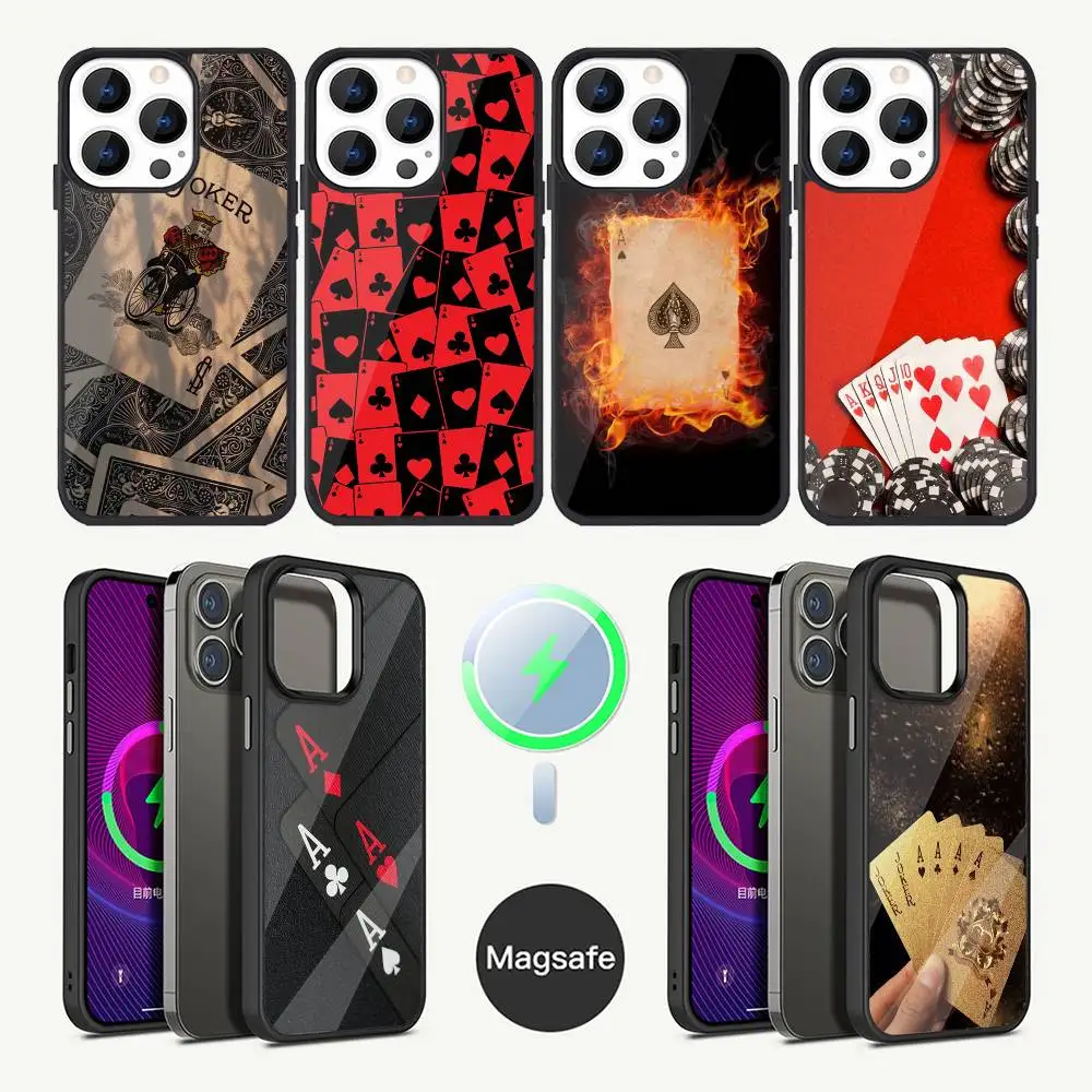 

Poker Playing Card Phone Case For iPhone 16,15,14,13,12,11,Plus,Pro,Max Mini Magsafe Magnetic Wireless Charging