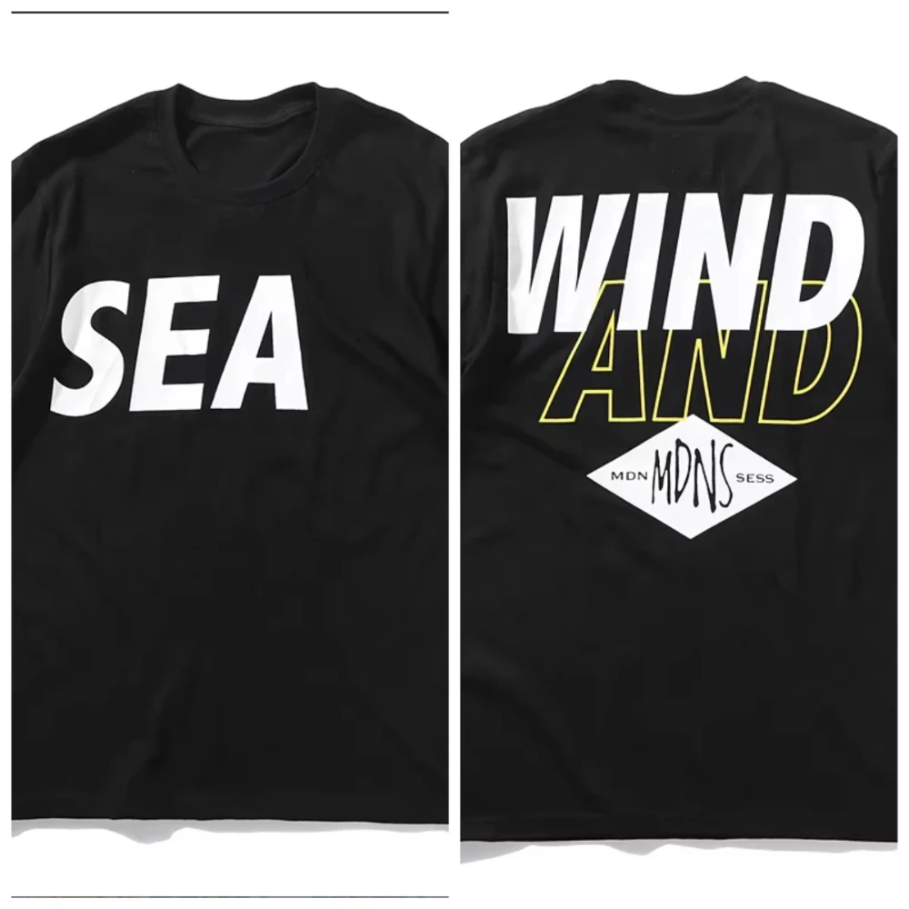 2026 Simple Sea Wind Letter Oversized T-Shirt for Kids Adults Minimal Text Print Loose Casual Street Short Sleeve Tee