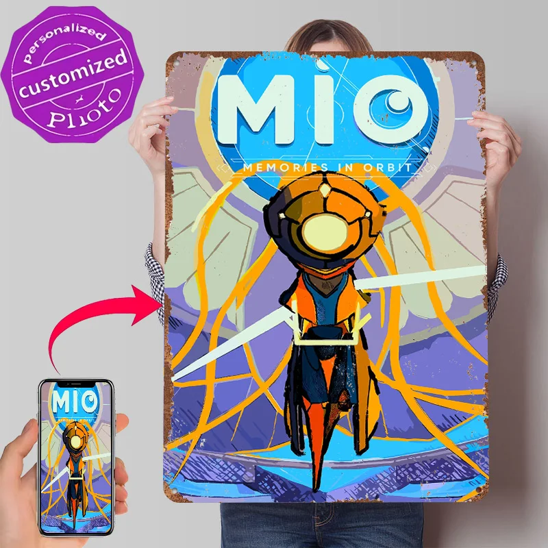 Mio Memories in Orbit Robot Tin Poster Customized Wall Art Retro Vintage Metal Signs for Fans Room Office Decor Wand Deko House