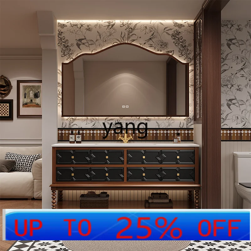 

CX retro medieval style double basin bathroom cabinet combination floor washbasin toilet washstand