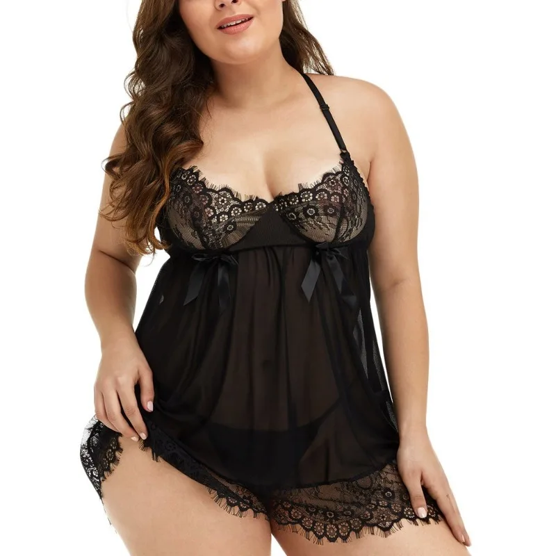 

Sexy Women's Underwear Halter Dress Sexy Pajama Set Plus-size Pajamas Sexy Bodysuit Lingerie Night Wears for Women