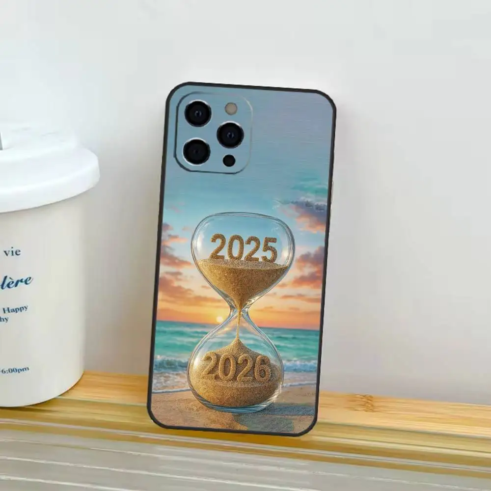 حافظة هاتف سنة جديدة سعيدة 2026 لهاتف آيفون 17,16,15,14,13,12,11 Plus,Pro,Max,XS غطاء ناعم من السيليكون #5