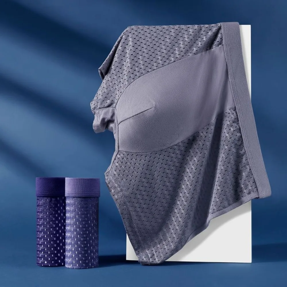 4 قطع بسيطة مشروط الرجال شبكة الملاكمين سراويل تنفس سلس سراويل بوكسر الملابس الداخلية جوفاء الملابس الداخلية للرجال يوميا