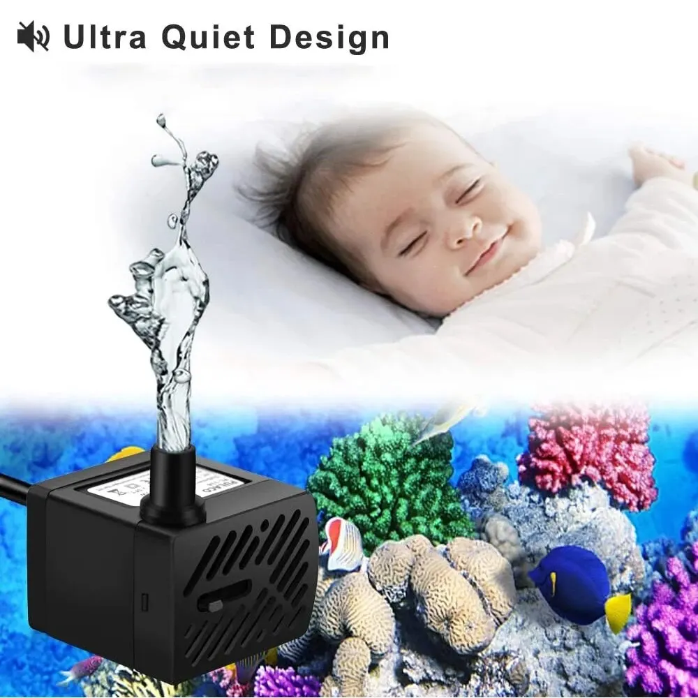 AC 220V 3W EU Plug Submersible Water Pump Aquarium Fountain Air Fish Pond Tank Filter Fish Pond Aquarium Garden Fountain