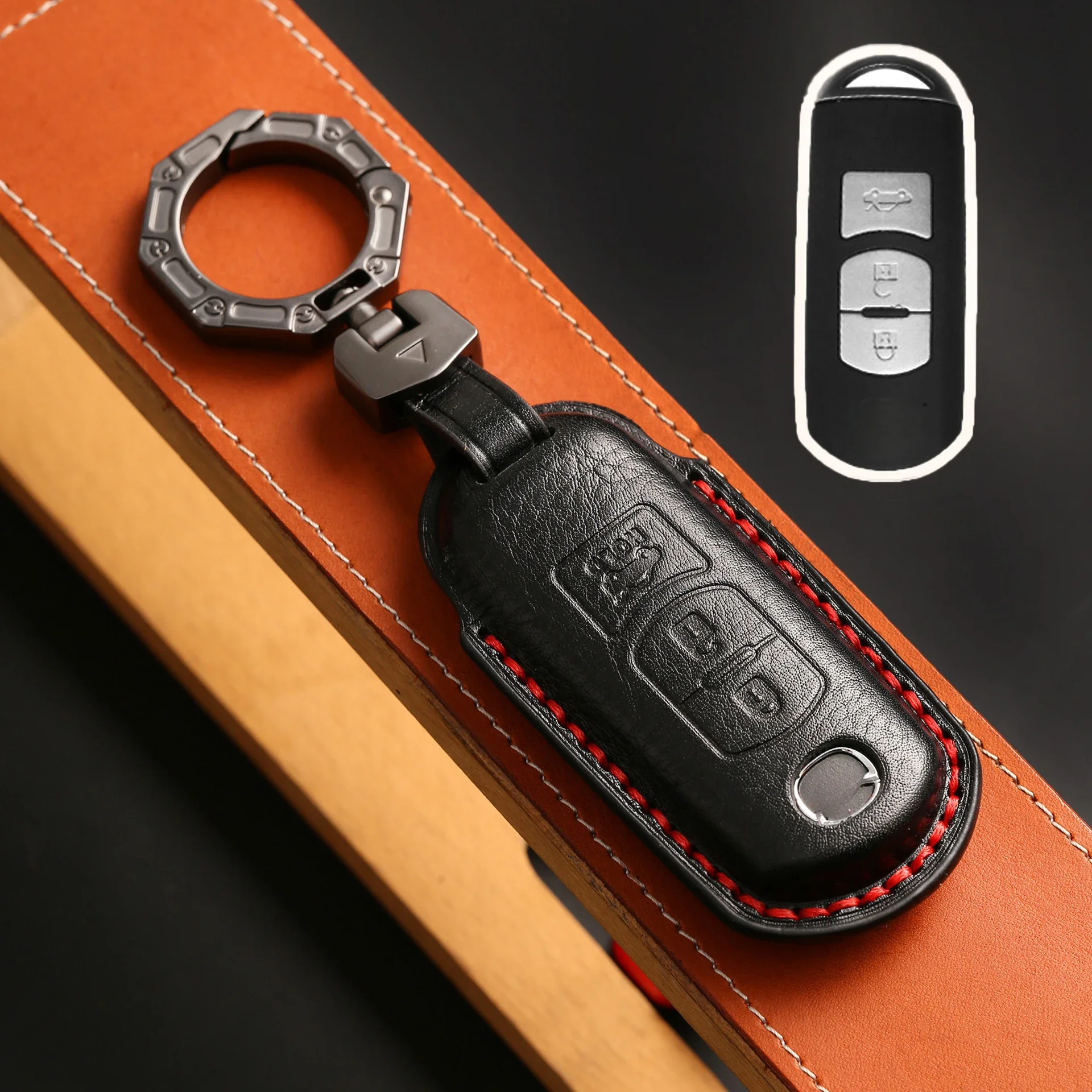 

1pc 2/3 Bottons Leather Car Key Cover Fob Case For Mazda 2 3 5 6 BL BM GJ Atenza Axela Demio CX-3 CX3 CX-5 CX5 CX7 CX-9 CX8