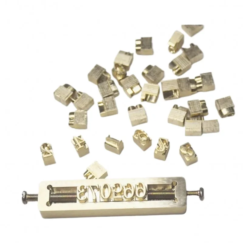 Brass Hot Stamping Copper Mold Letters  26 Uppercase + 26 Lowercase + 0-9 Numbes + Clamp Holder