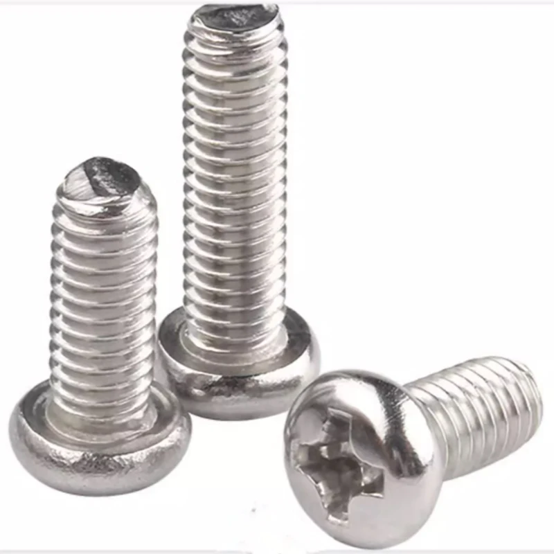 304 الفولاذ المقاوم للصدأ الصليب فيليبس تروس رئيس كبير مستدير الصليب رئيس كبير شقة مسمار لولبي الرأس النجارة الترباس M2M2.5M3-M8