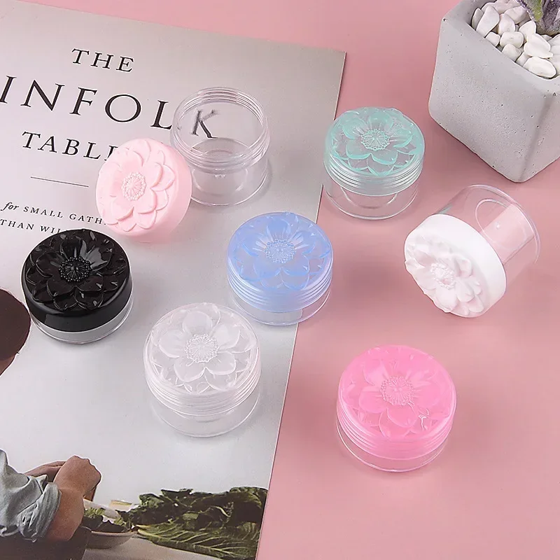 Conteneurs de crème vides en plastique, 10/15/20g, avec bouchons à vis en forme de Sakura, bouteille rechargeable, Pot de maquillage cosmétique, 10 pièces