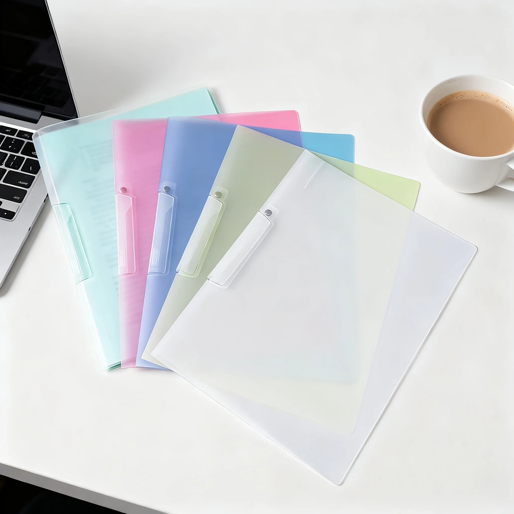

10Pcs PP Side-Opening File Folder | A4 Rotatable Transparent Slide Insert Binder with Clasp