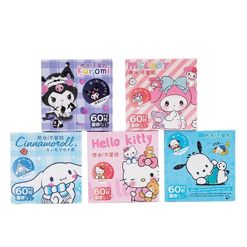 

60Pcs Sanrio Kawaii Cartoon Stickers Hellokitty Kuromi Pochacco Notebook Phone Laptop Cover Accessory Children's Birthday Gift