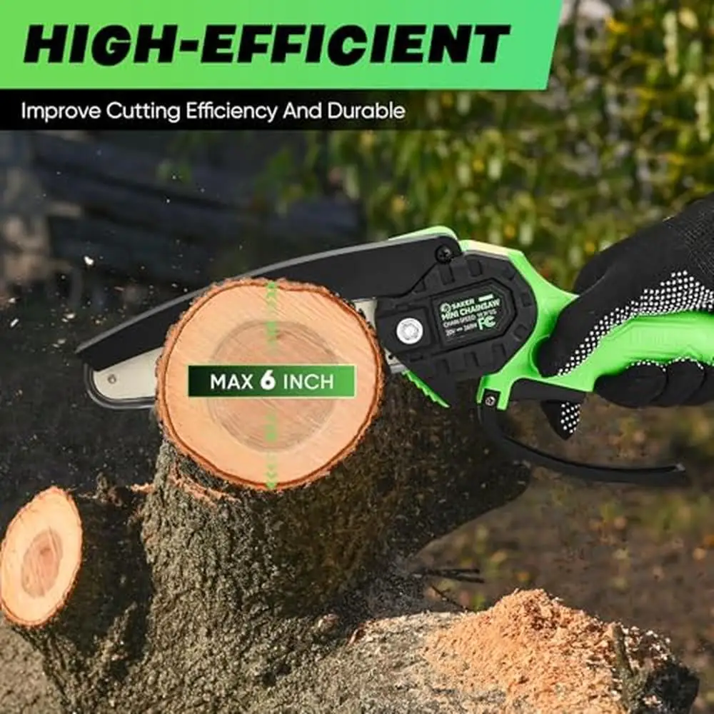 6 Inch Mini Chainsaw Pole Saw Pole Hedge Trimmer Tree Trimming Powerful Motor Rechargeable Large Capacity Battery Versatile Tool