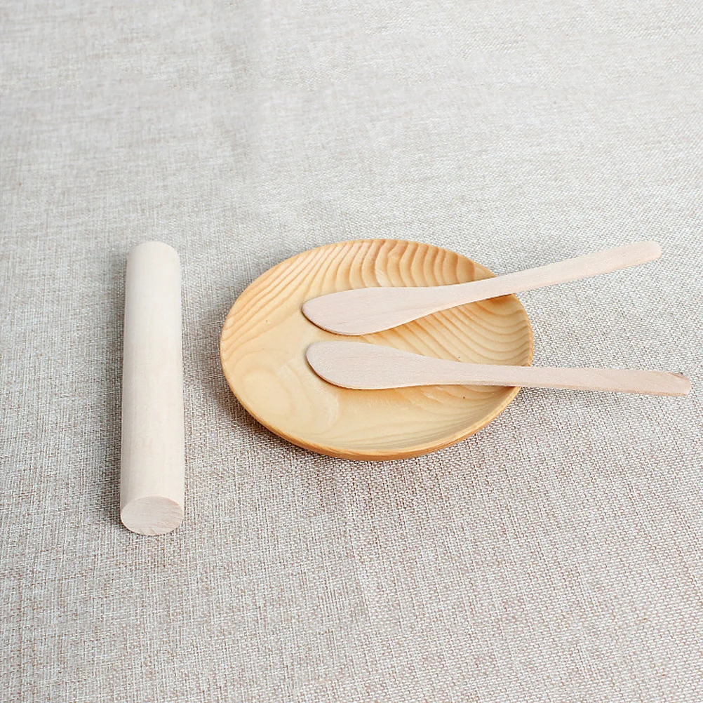 3 قطعة لوتس الخشب شوبك أداة فرد العجين مجموعة يدويا الزلابية المعكرونة الخبز الإعدادية أداة سطح أملس رشيقة التعامل #1