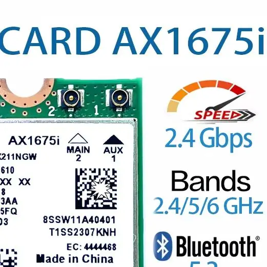 Killer AX1675i Wi-Fi 6E M.2 Key E CNVio 2 Tri Band 2.4G/5G/6Ghz Wireless Network Card AX211 For Bluetooth 5.2 Support Windows 10