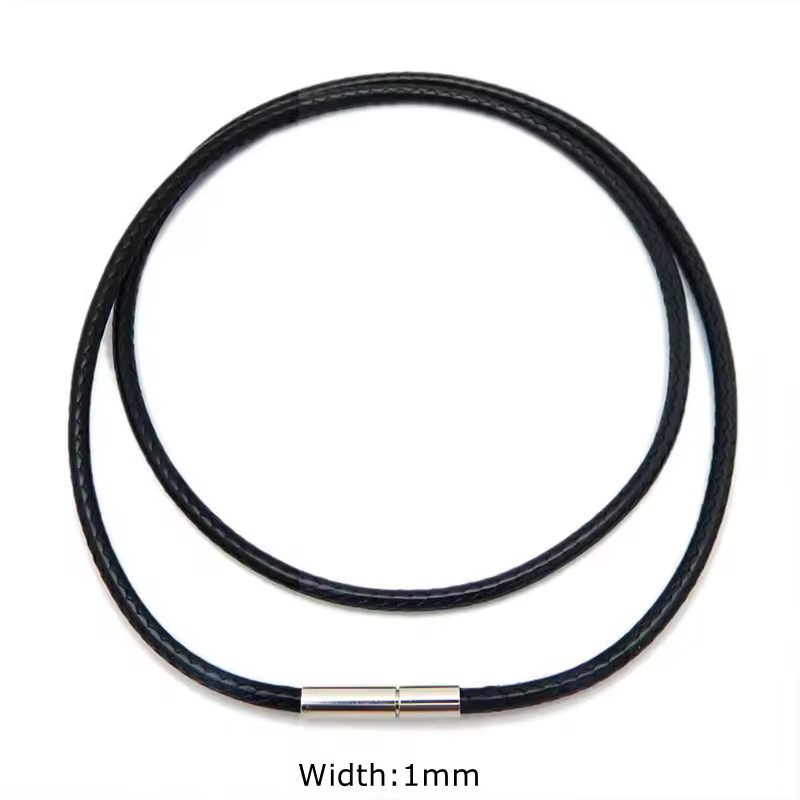 Black Genuine Leather Rope Necklace With Clasp Cord Chain Line String For DIY Pendant Jewelry Making Accessories Supplies Men - Image 9
