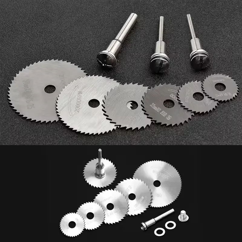 Immagine 5: 1 set di mini lame per sega circolare, disco da taglio HSS, accessori per utensili da foratura rotanti per legno, plastica e alluminio