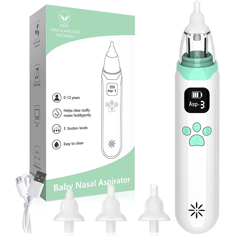 Electric Baby Nasal Vacuum Cleaner Infant Nasal Aspirator Newborn Hygiene Kit Mucus Runny Nose Inhaler Kids Healthy Care Stuff