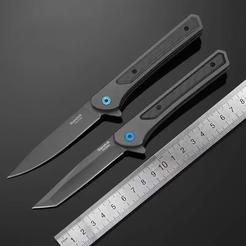 Outdoor folding knife, EDC portable pocket knife, suitable for camping, hiking, cutting knife BBQ knife survival knife