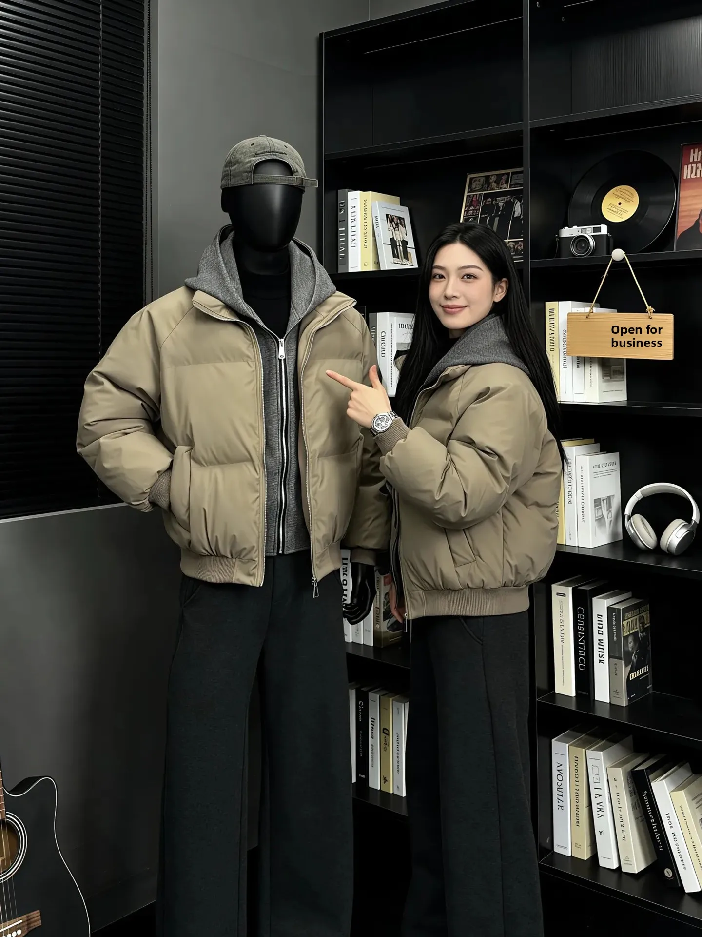 

Khaki ort Padded Hooded down Jaet Men's Winter Thi Warm Tee-Proof American Sle Bread Coat Youth ular Daily Wear